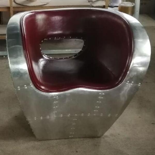 Antique Design Loft Style Furniture Vintage Leather Spitfire Retro Metal Aluminium Aviator Tomcat Sofa Chair