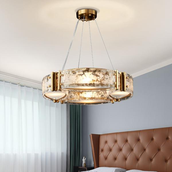 Modern living room home decor kitchen round glass hanging lamp nordic chandelier lighting(WH-MI-316)