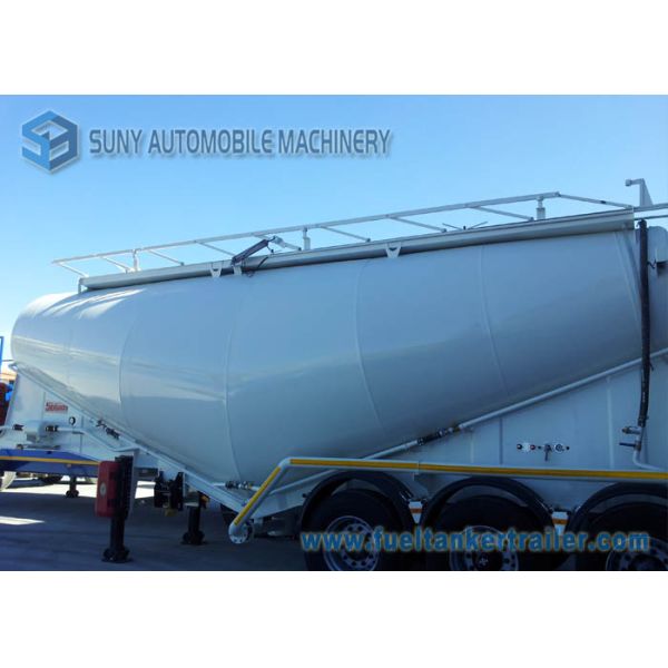 50000 L Lifting Axle Bulk Cement Semi Tanker Trailers Single Wheel