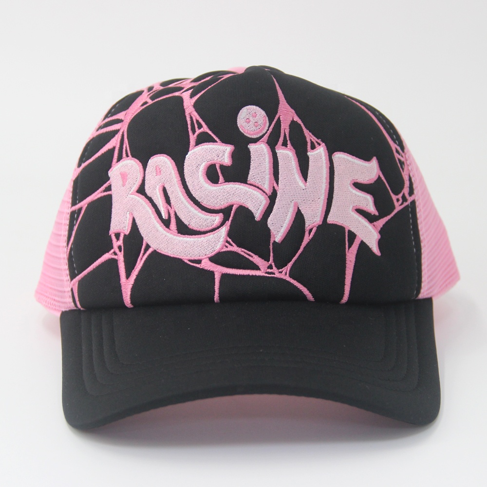 Foam Mesh Custom 3D Embroidery Trucker Hats Embroidered Full Embroidered