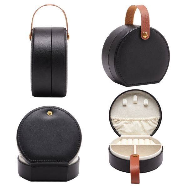 Scratch Proof Luxury PU Leather Velvet Lined Jewelry Box Ring Earring Necklace Organizer