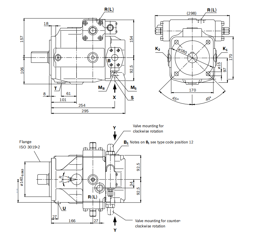 A4VSO Series Rexoth Piston Pump High Pressure Variable Volume