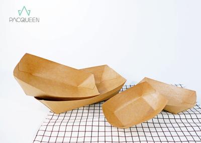 Moisture Resistant Brown Takeaway Boxes , Disposable Sushi Trays Custom Size
