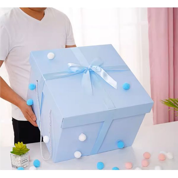 Customize End Boutique Luxury Paper Gift Box With Ribbon Lid for Birthday Christmas
