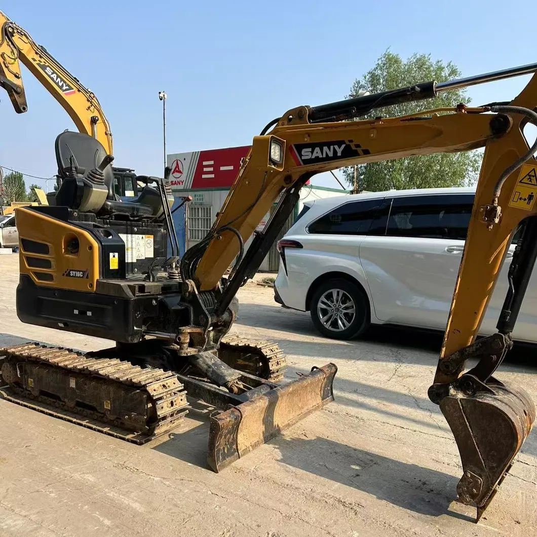 Popular Chinese Brand Sany Sy16c Excavator Used 1.6 Tons 95% New Original with EPA CE Sany 16 Mini Excavator Farm Household Small Excavator