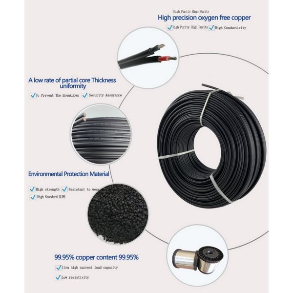 2x4mm2 Tinned Copper Solar Cable 1500V DC Twin Core