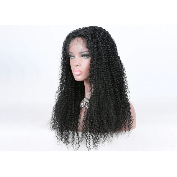 20 Inch Kinky Curly Human Hair Full Lace Wigs Full Swiss Lace With Stretch From Ear To Ear