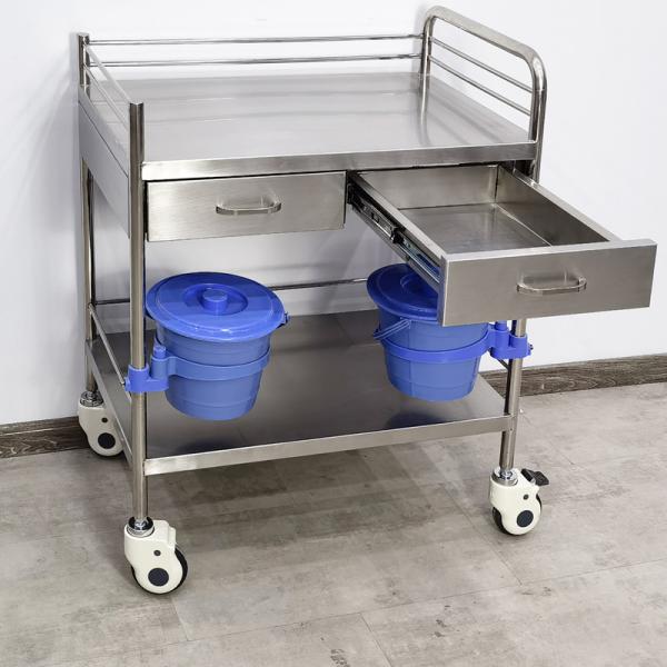 Surgical Grade Stainless Steel Medical Trolley Mobile Utility Cart With Drawers For Healthcare
