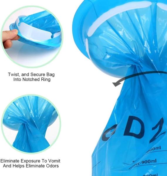 Vomit Bags Disposable, 15 Pack Barf Throw Up Emesis Puke Nausea for Travel Motion Sickness, Car & Aircraft, Kids,1000ml