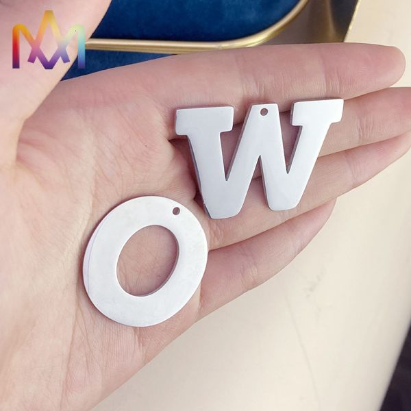 Electroplating SS304 Alphabet Letter Charms For DIY Crafts Jewelry Making