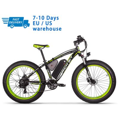 ESTOQUE da UE dos E.U. bicicletas elétricas da montanha de 1000 watts motor sem escova 17Ah Rich Bit Top 012 de 26 polegadas
