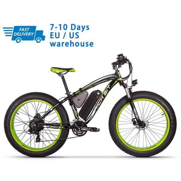 ESTOQUE da UE dos E.U. bicicletas elétricas da montanha de 1000 watts motor sem escova 17Ah Rich Bit Top 012 de 26 polegadas