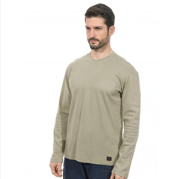 O UL 100% caqui do franco Henley Shirts NFPA2112 do algodão certificou o uso dos homens