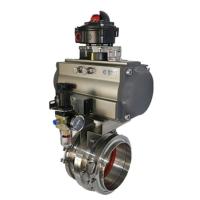 Ventilateur papillon en acier inoxydable sanitaire DN50 - 1200 avec actionneur à plusieurs positions