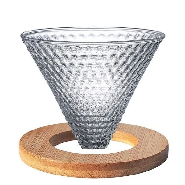Transparent Reusable Glass Coffee Filter Funnel Dripper Coffee Tea Tools Quantity /