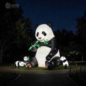 Waterproof Giant Panda Lantern Set, LED Animal Sculptures, Outdoor Night Show Decorations for Zoos, Parks and Cultural Festivals