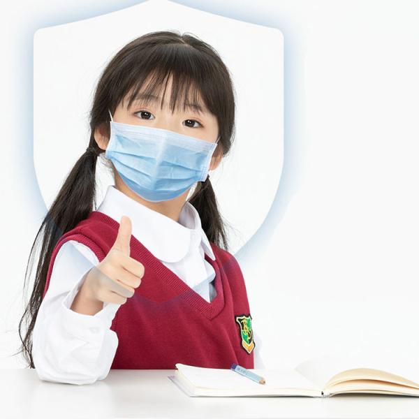 Children Kids Surgical Mask Girls Boys Baby Breathable Earloop White Blue