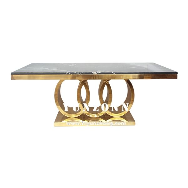 Customized Size Circles Base Luxury Silver or Golden Natural Stone Top Side Table Salon Centro Metal Coffee Center Table