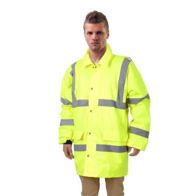 RC104 HIVI 150D-600D Tecido Oxford PU/PVC revestido de casaco de inverno S-XXXL amarelo fluorescente