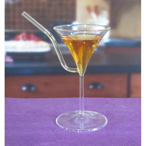 Стекла коктейля боросиликата винтажные с соломой