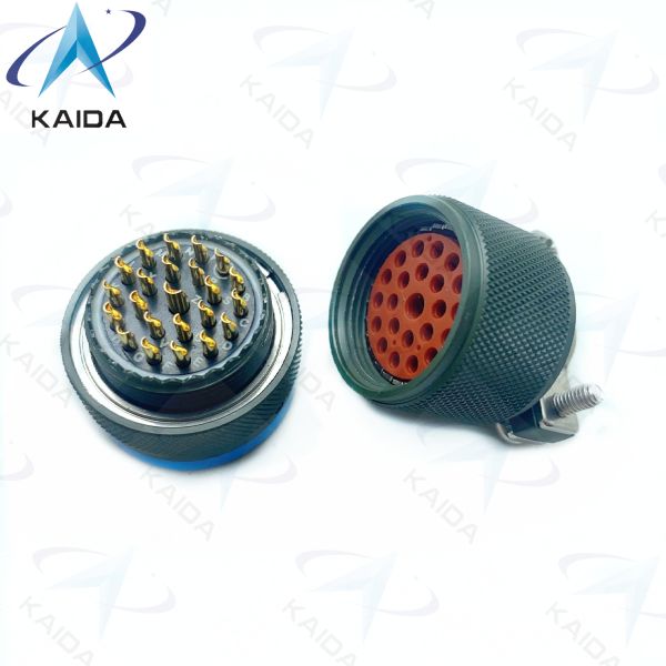 Enchufe recta MIL-DTL-26482 Serie I con accesorio de abrazadera de cable MS3116F16-23S Cadmio verde oliva 23 alfileres femeninos