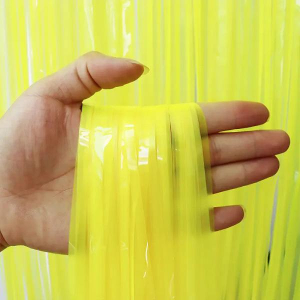 Green Neon Fringe Curtain Fluorescent Hanging Tinsel Curtain