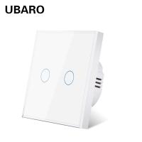 Commutateurs en verre blanc 2gang 5W - 150W Commutateur LED à toucher Panneau en verre trempé