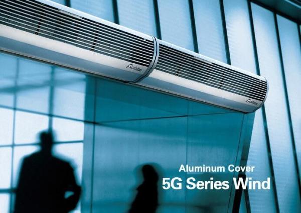Remote Controlling Aluminum Silver Compact Air Curtains For Door 9-11m/s