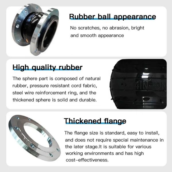 5 Inch DN125 Single Sphere Flexible Rubber Expansion Joint | EPDM Rubber Bellow with Carbon Steel Flange