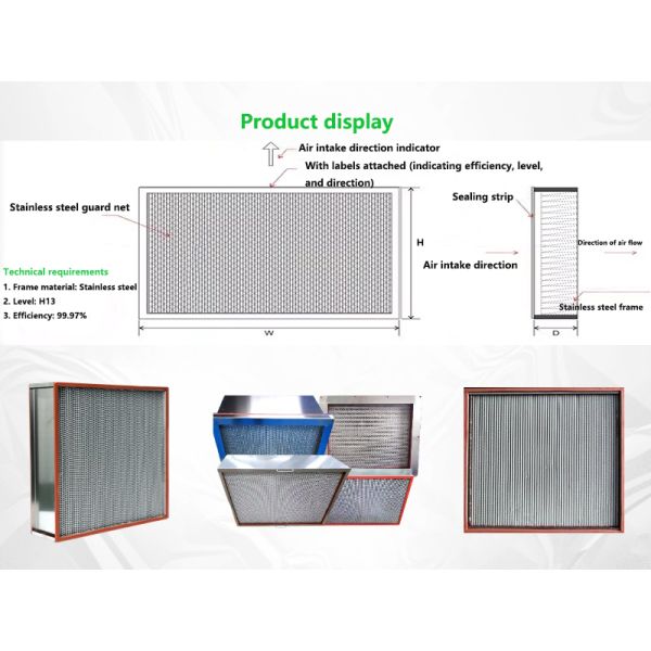 Pleated High Temperature Air Filter SS Wire Mesh Ac Filters