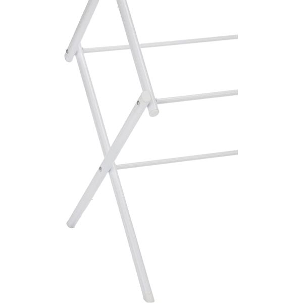 White Foldable Alloy Steel Clothes Drying  Laundry Rack
