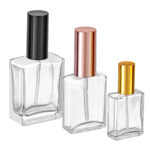 15ml 30ml 50ml 100ml Customized Logo Refillable Empty Black Perfume Bottle with Box Glass Body Alu Sprayer