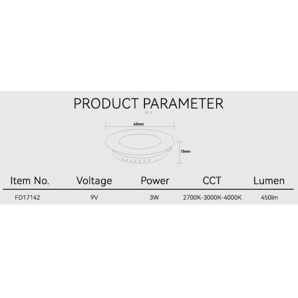 3CCT Led Cabinet Light 3W 450lm Kitchen Cabinet Lighting 2700K 3000K 4000K