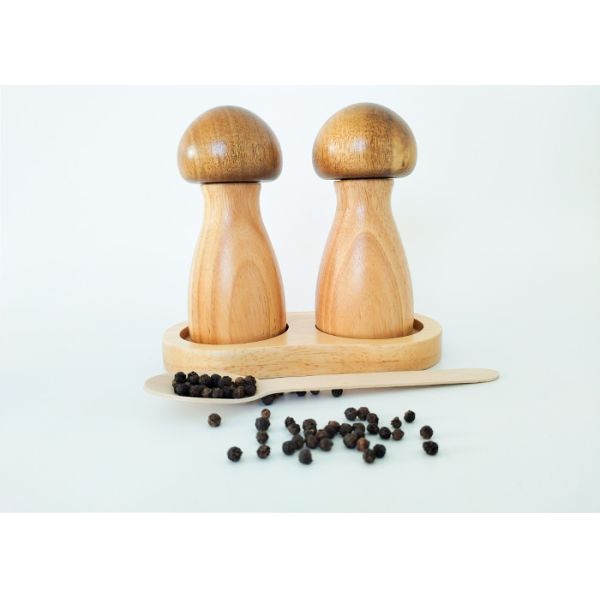 Refillable Wooden Salt And Pepper Grinders Sustainable Wood Durable
