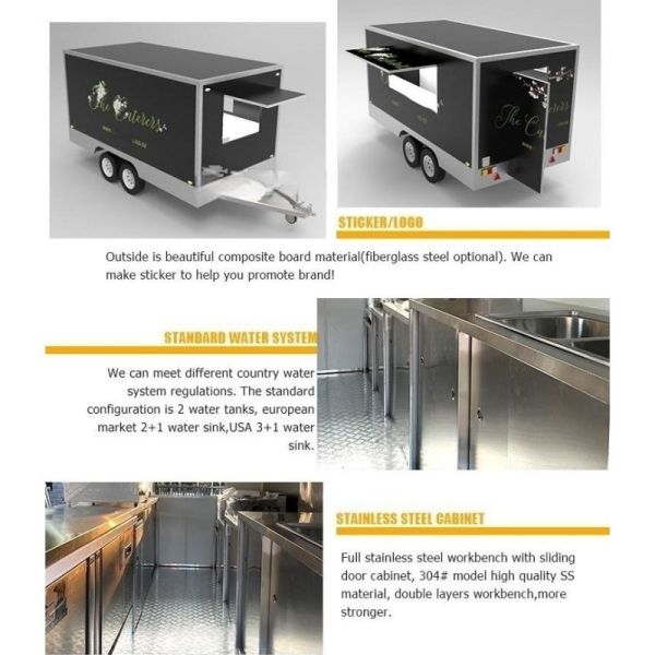Garment Shops Used Square Food Trailer Kiosk Truck with Top Sale Ice Cream Machine