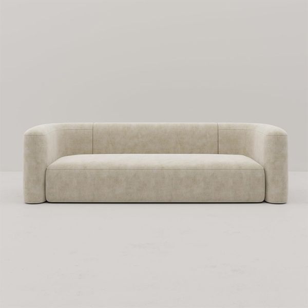Nordic Design Three Seat Fabric Frame Tufted Eco-Friendly Space-Saving Sofa Living Room