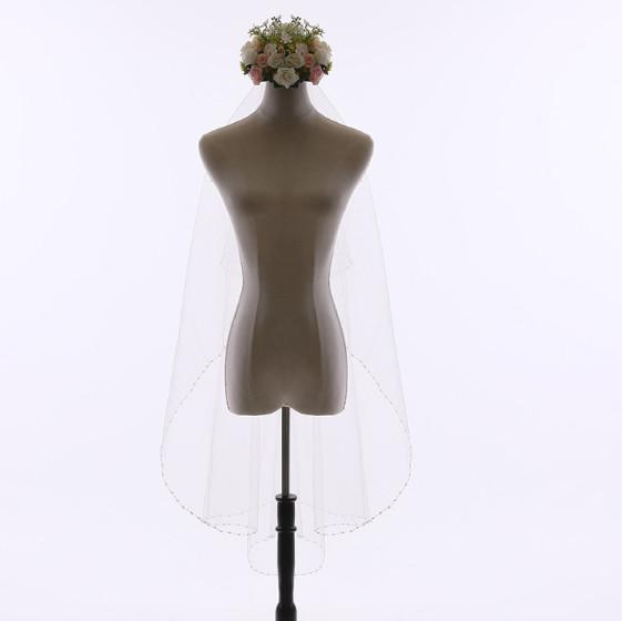 Factory direct wholesale bridal veil short double light yarn soft fingertip wedding veil with hair comb  