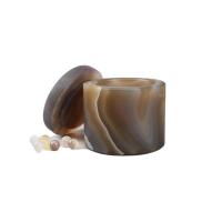 Garrafa de ágata gravada Pêssego Druzy Agate Agate Tube Jar
