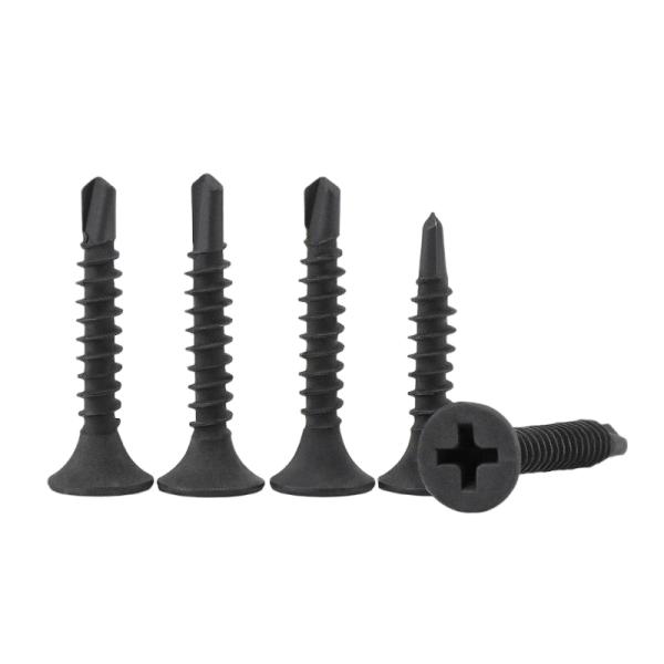 Carbon Steel Self-Drilling Black Bugle Head Screws with Cross Drive