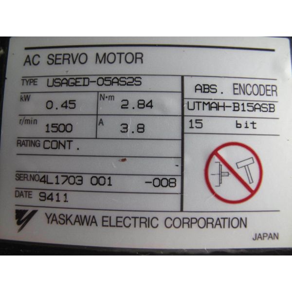 YASKAWA SGDV-120A01A002000 SERVO DRIVE S5 AMP 1.5KW 200V A/P VN