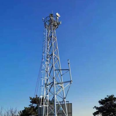 Prefabricated Steel Tube Observation Tower With Steel Platform Lightning Rod Antenna for Telecommunication Overlook