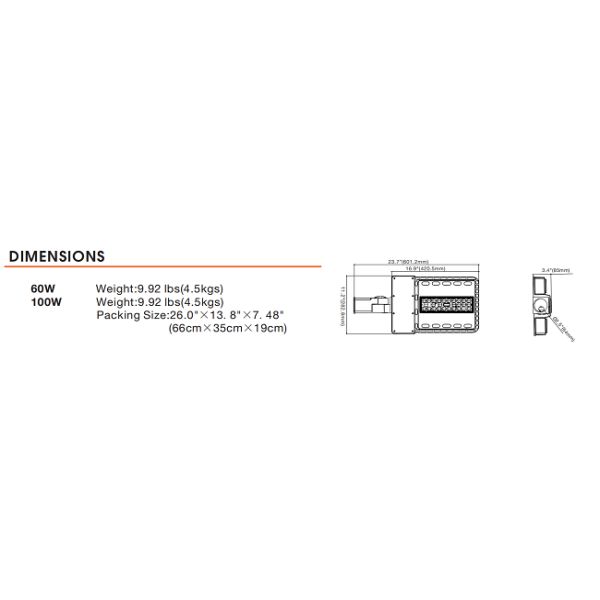 Outdoor Parking Lot LED Retrofit Kits , 100 Watt 130LM/W LED Pole Light Fixtures