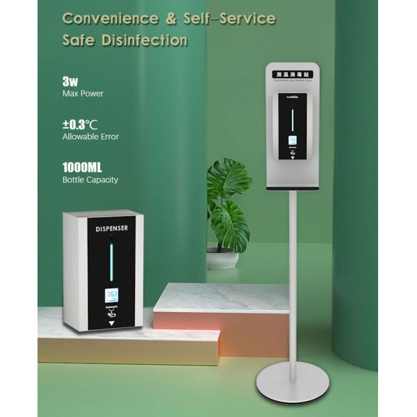 Distribuidor do sabão da mão do quiosque 1L do varredor do sensor de temperatura