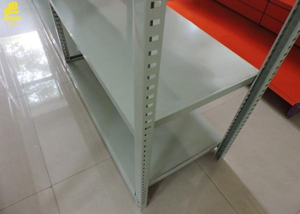 Vertical Columns 50mm Steps Heavy Duty Steel Racks Office / Warehouse Used Gray White