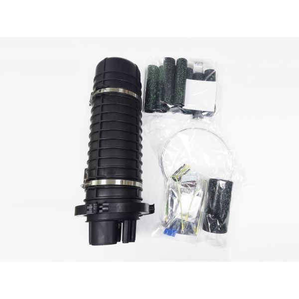 144 Núcleos Cúpula Fibra Óptica Cable Splice fechamento IP68 Sello encolhível por calor com válvulas de ar para exterior subterrâneo