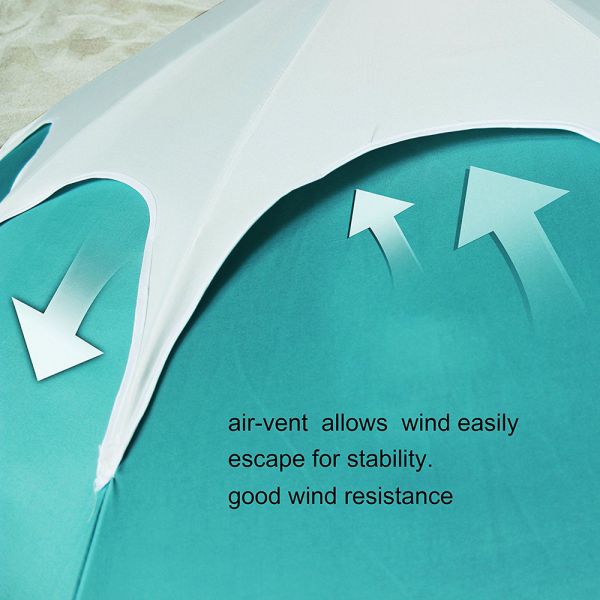 7ft 10 Ribs Windproof Beach Outdoor Patio Umbrella Steel Pole