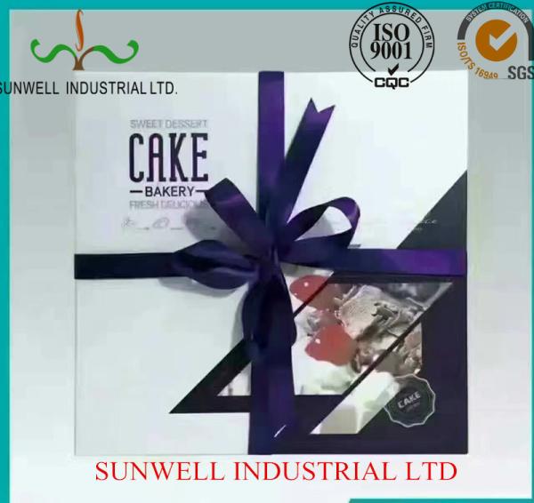 Professional OEM/ODM Custom Design With Ribbon Closure Decorate Food Packaging Box For Cake