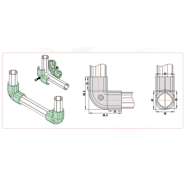 Flexible Aluminium Alloy Pipe Connector DYJ43-A90 Recycled And Reused