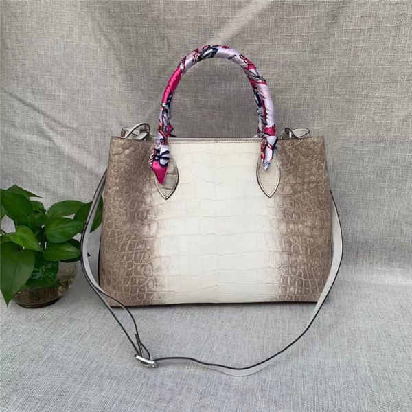 Authentic Crocodile Belly Skin Women Handbag Genuine Alligator Leather Female Scarf Totes Purse Lady Large Shoulder Bag