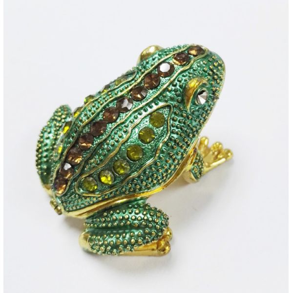 New design reinstone enamel Jiraffe frog pewter jewelry box metal pewter frog pewter jewelry box